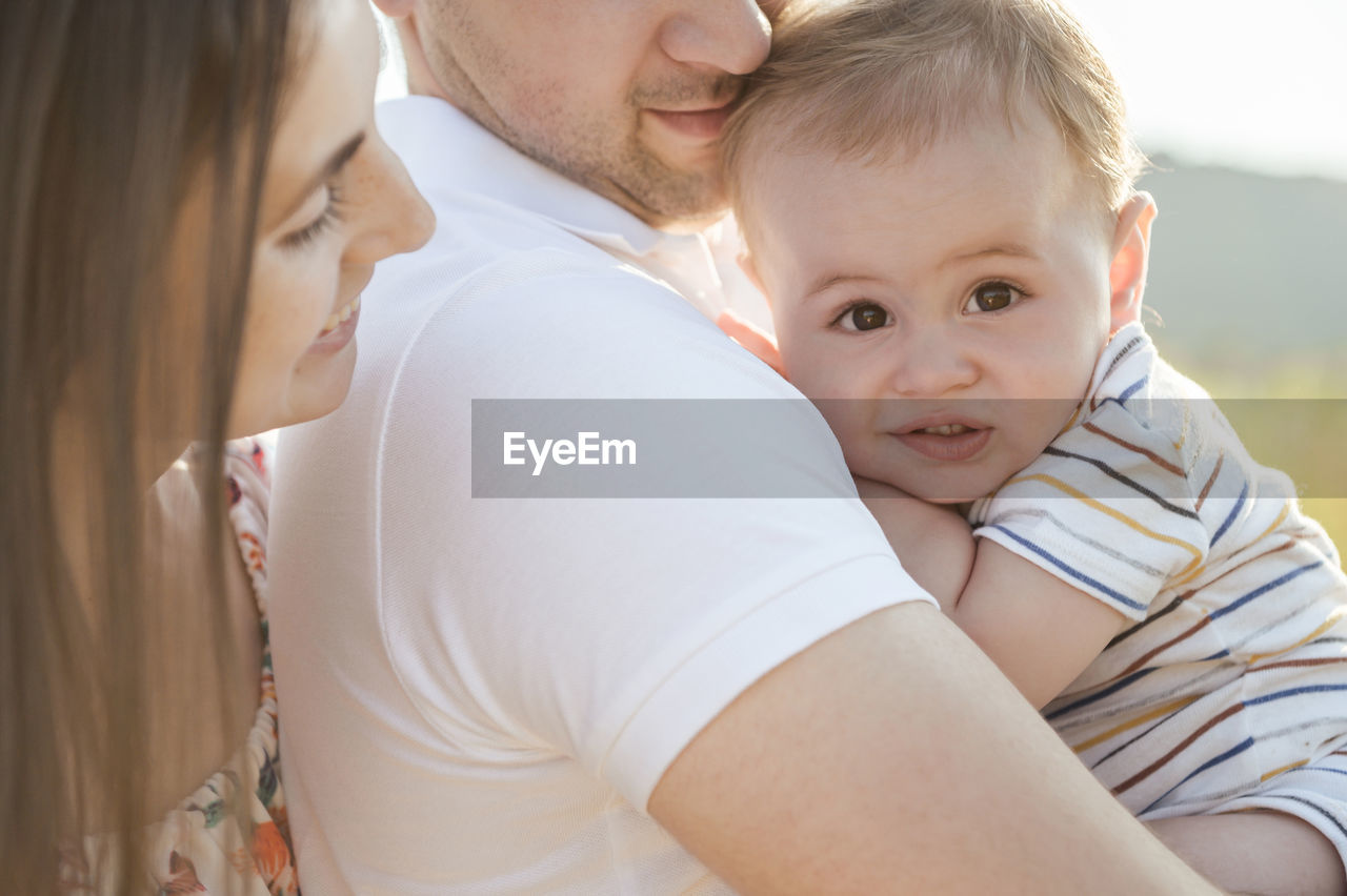 Close-up of happy family