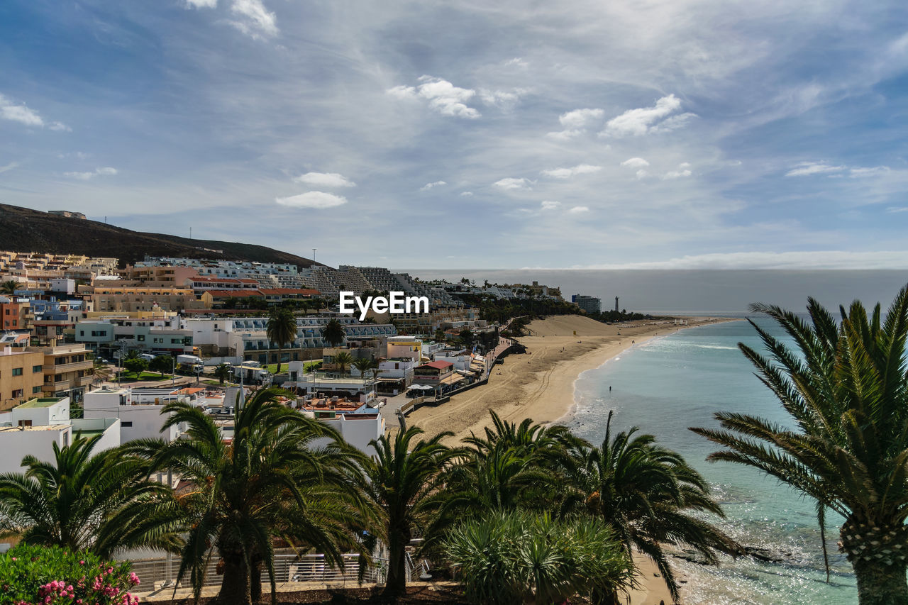 Scenic view of beach against sky