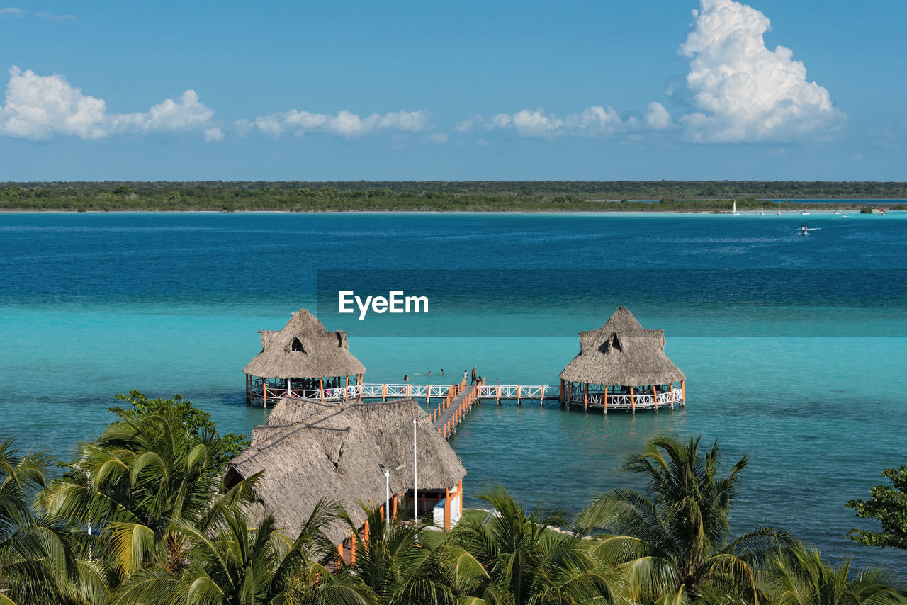 Panoramic view from the fort of san felipe to bacalar lagoon