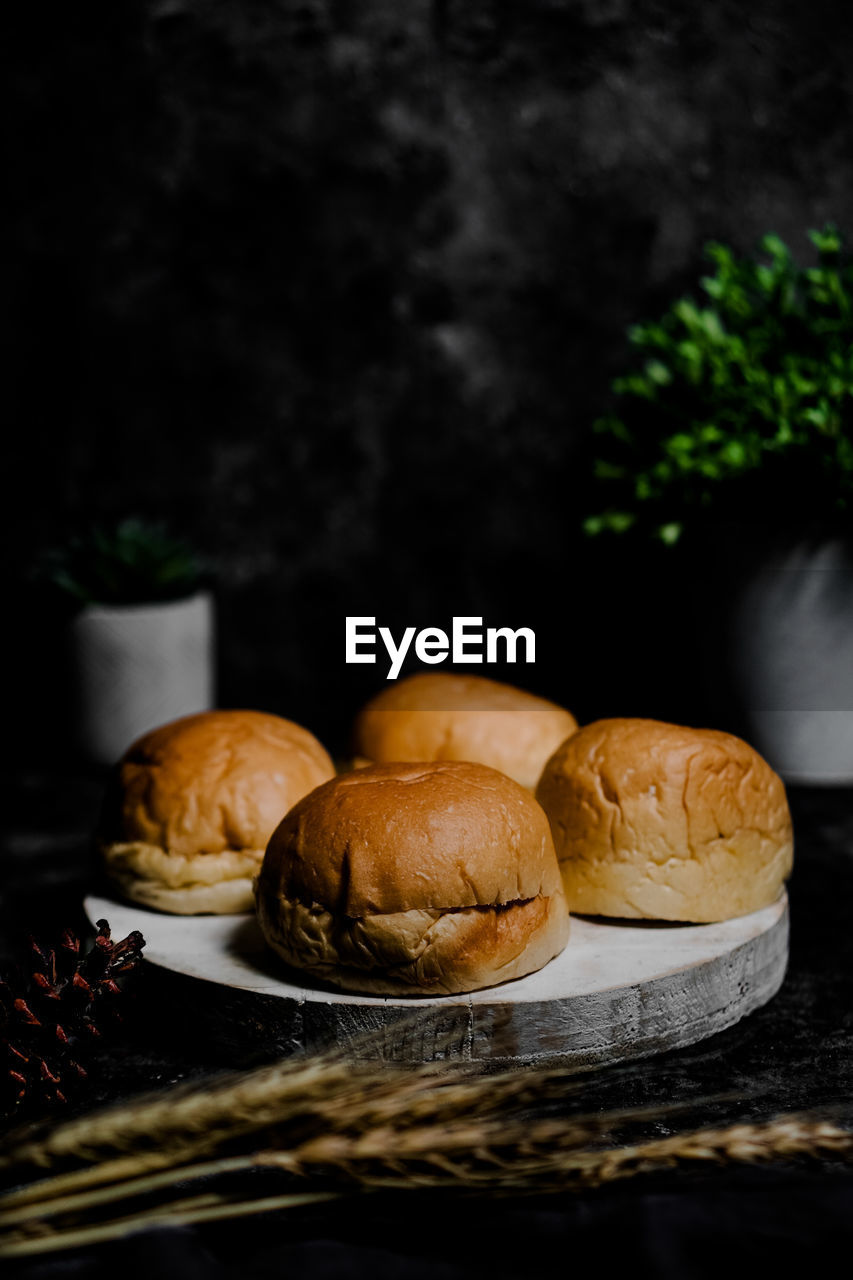 Close-up of bread on plate