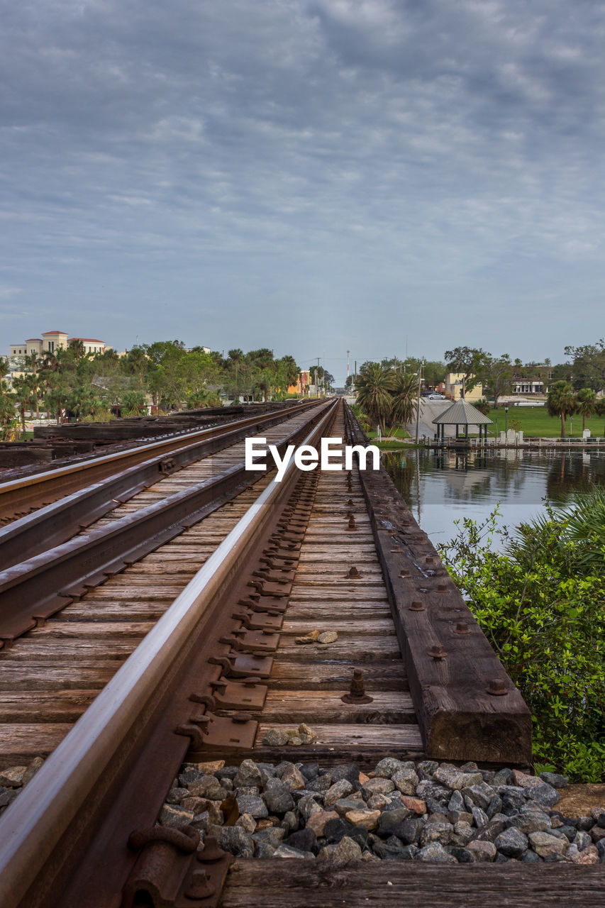 RAILROAD TRACKS AGAINST SKY