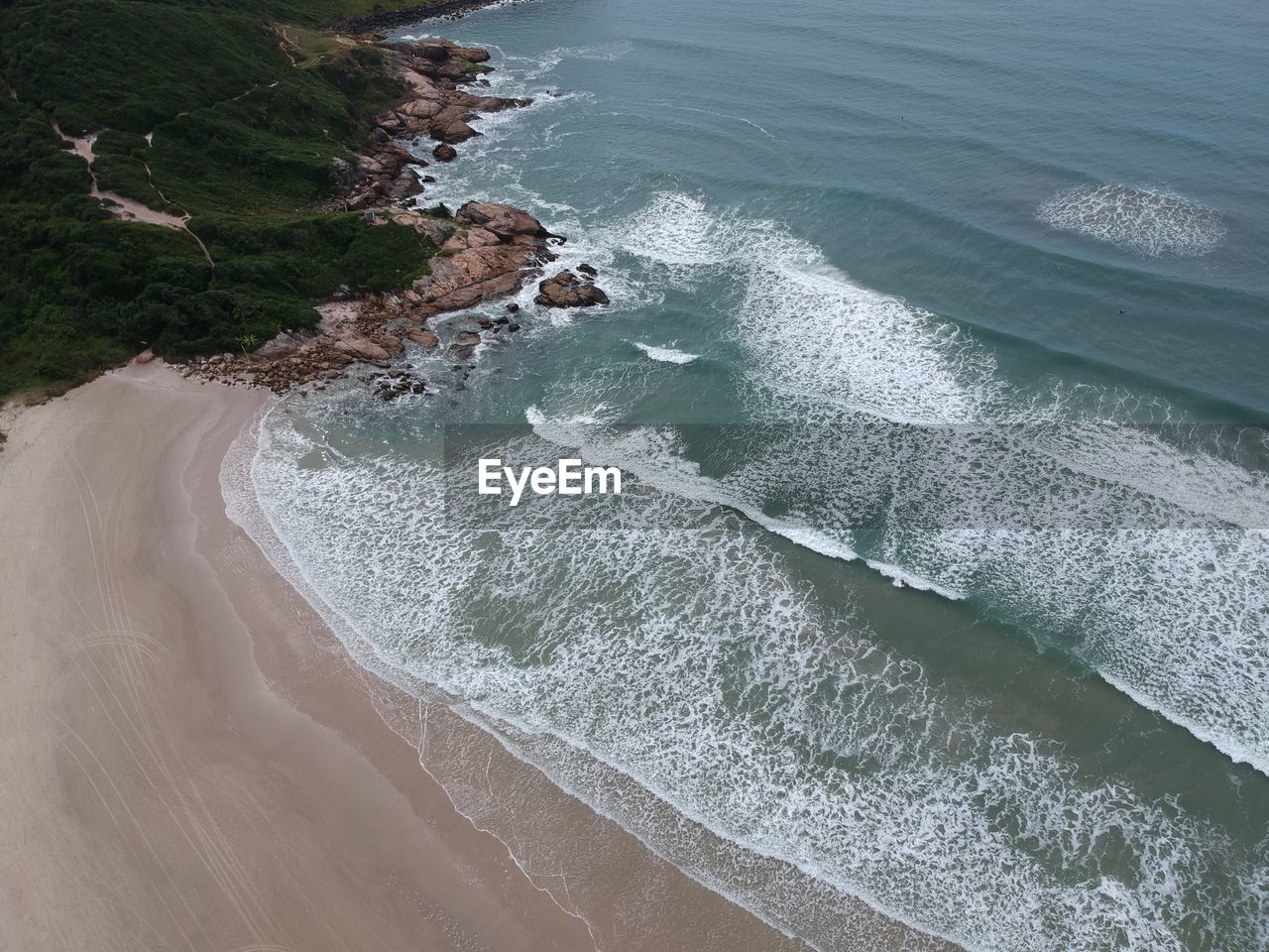 High angle view of beach