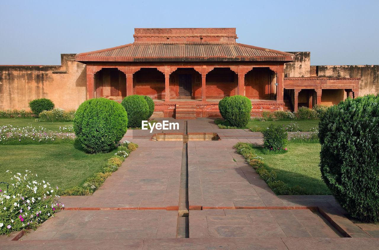 Plants growing on field at fatehpur sikri fort