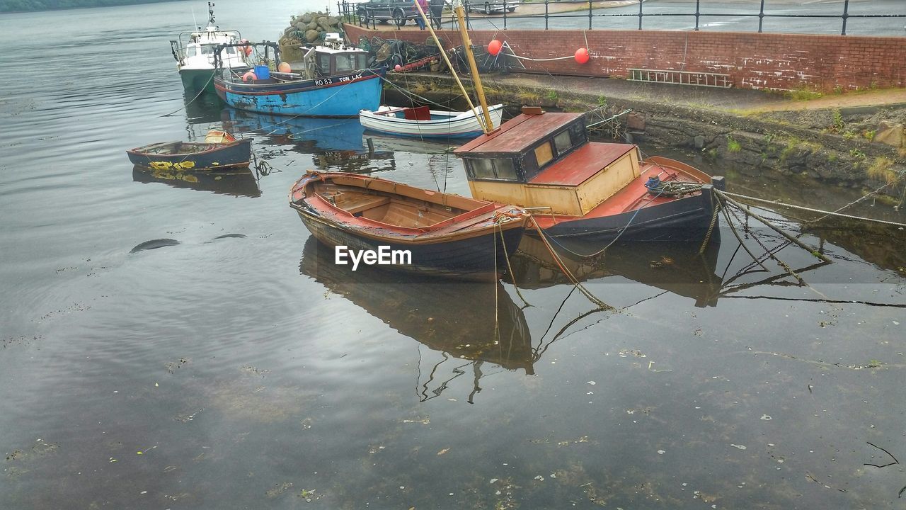 View of damaged fishing boats