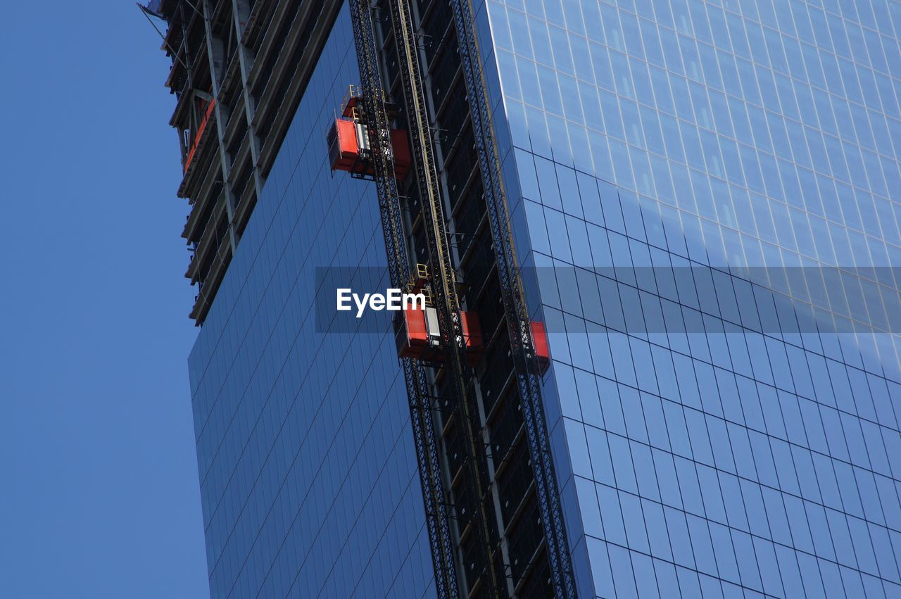 Low angle view of one world trade center under construction