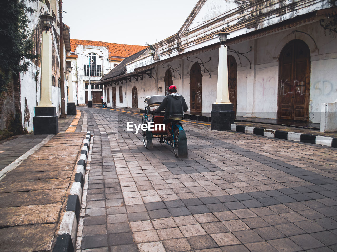 People's lives in the old town of semarang, indonesia