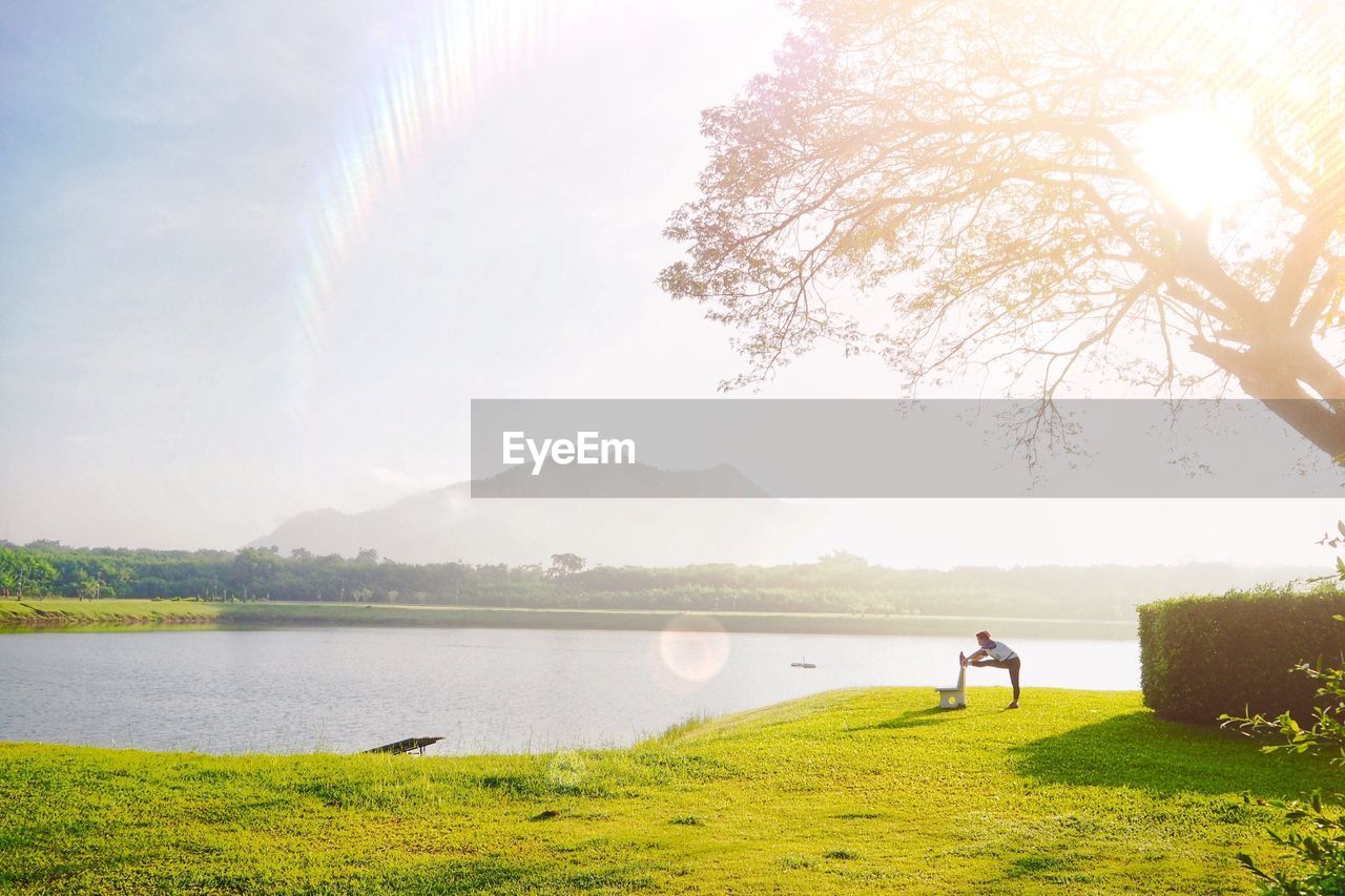 Scenic view of lake against sky meditation relaxation snapshot.inspiration go outdoor and exercise 