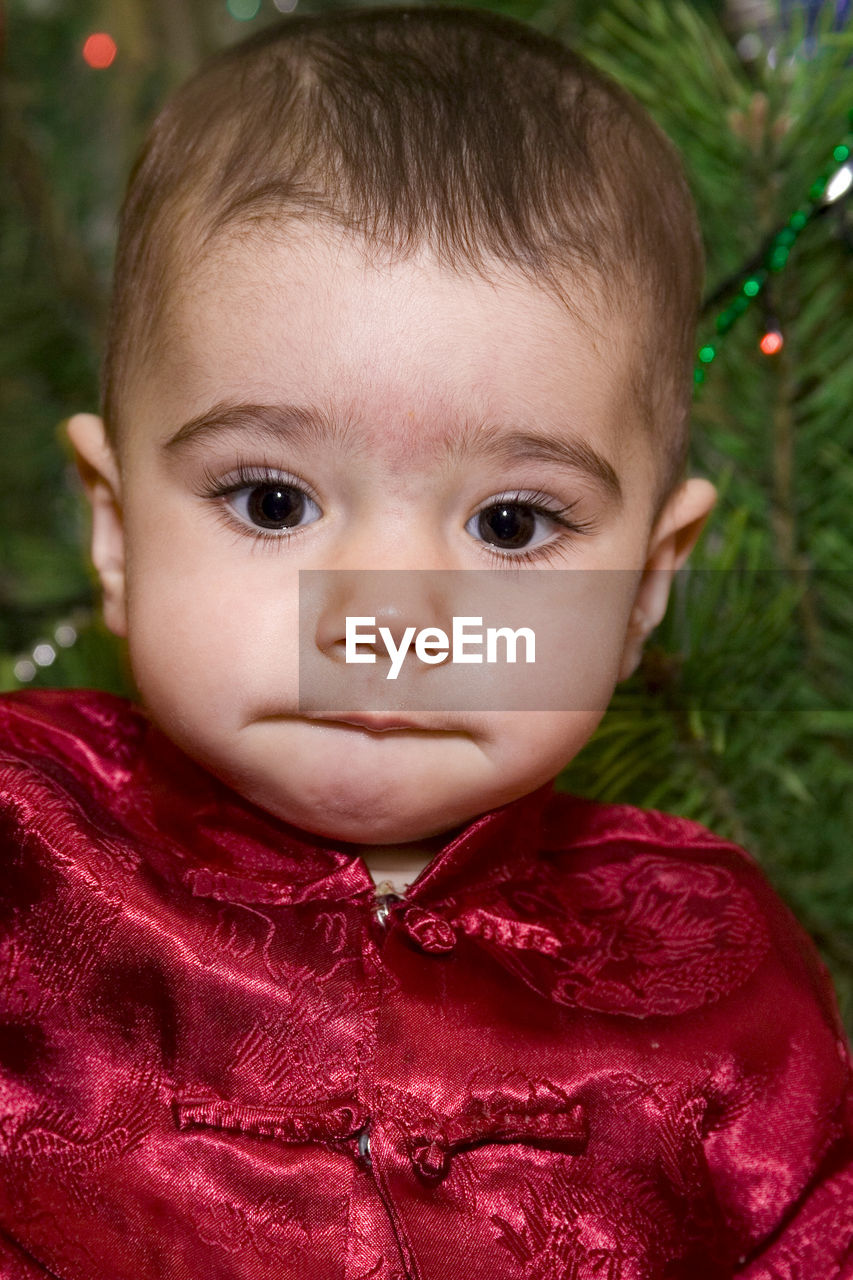 Close-up portrait of cute baby boy