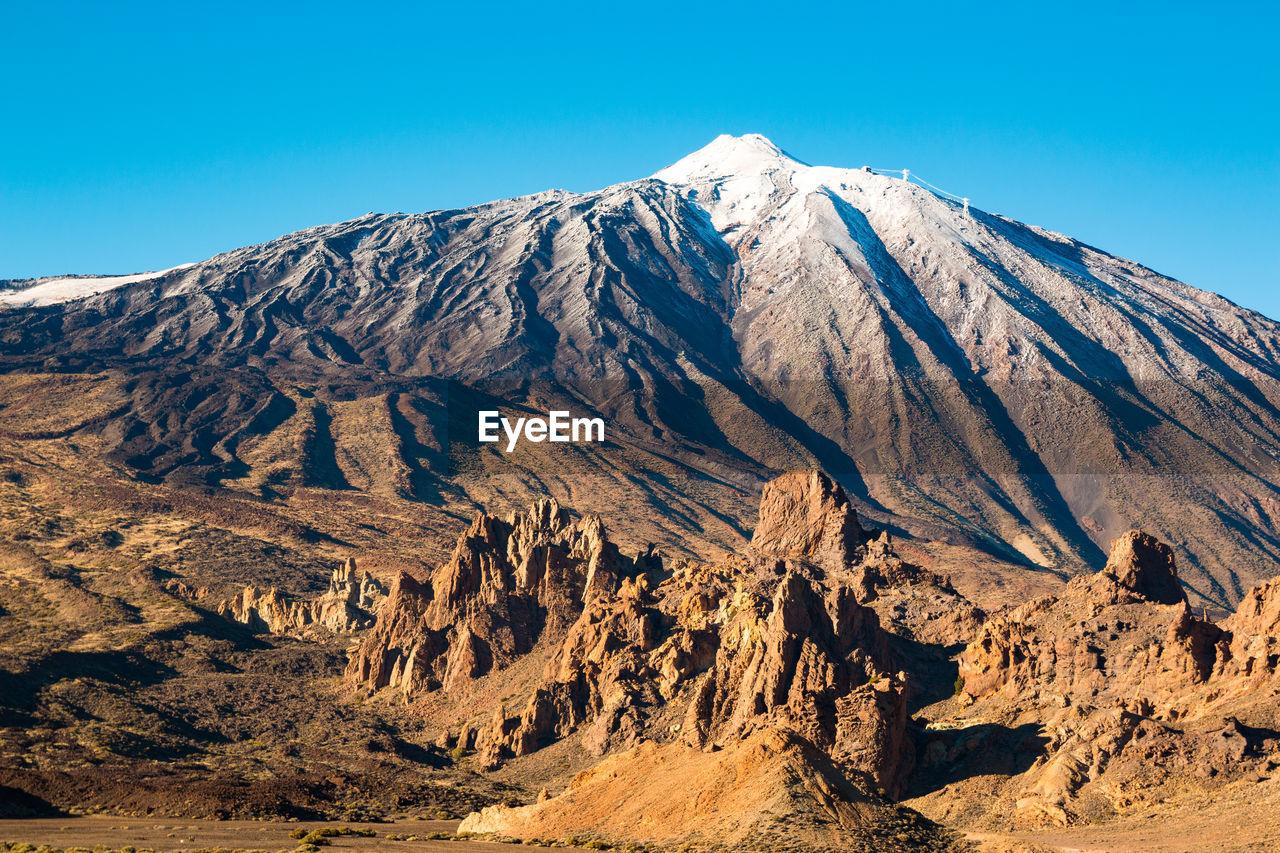 Close-up of mountain against clear sky