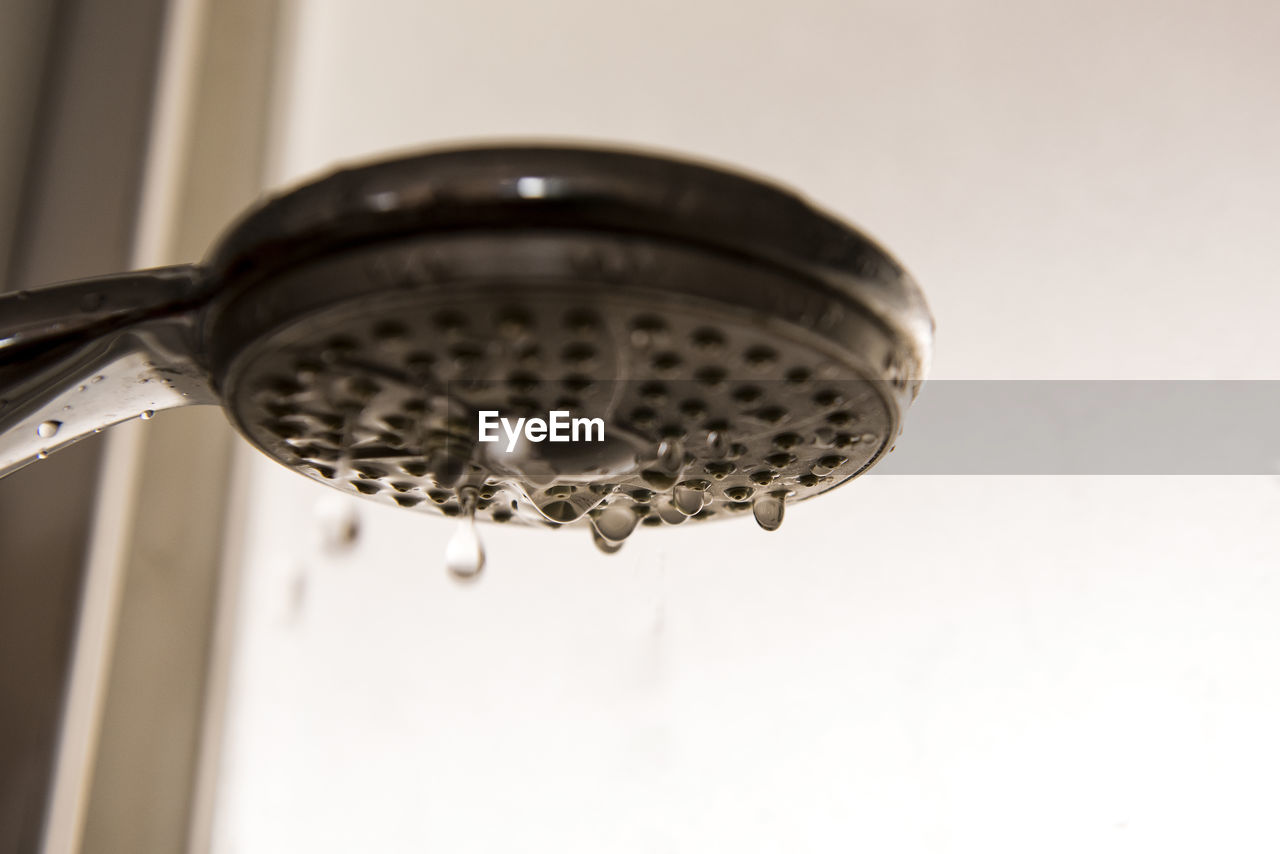 Close-up of shower in bathroom