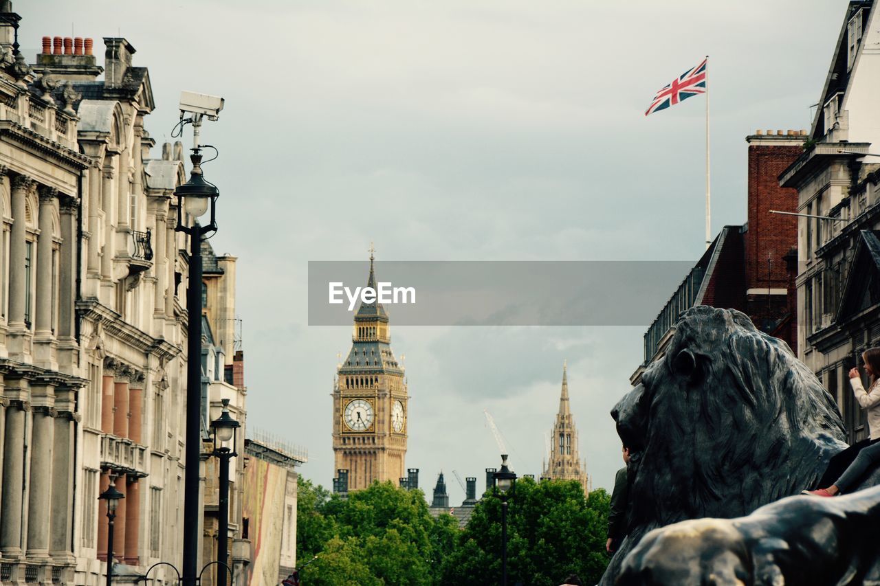 View of big ben from trafalgar square 