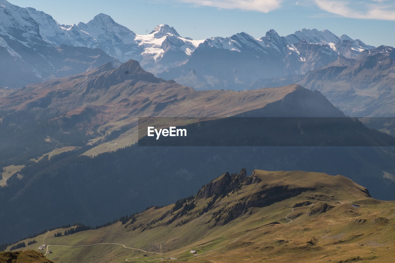 Scenic view of snowcapped mountains