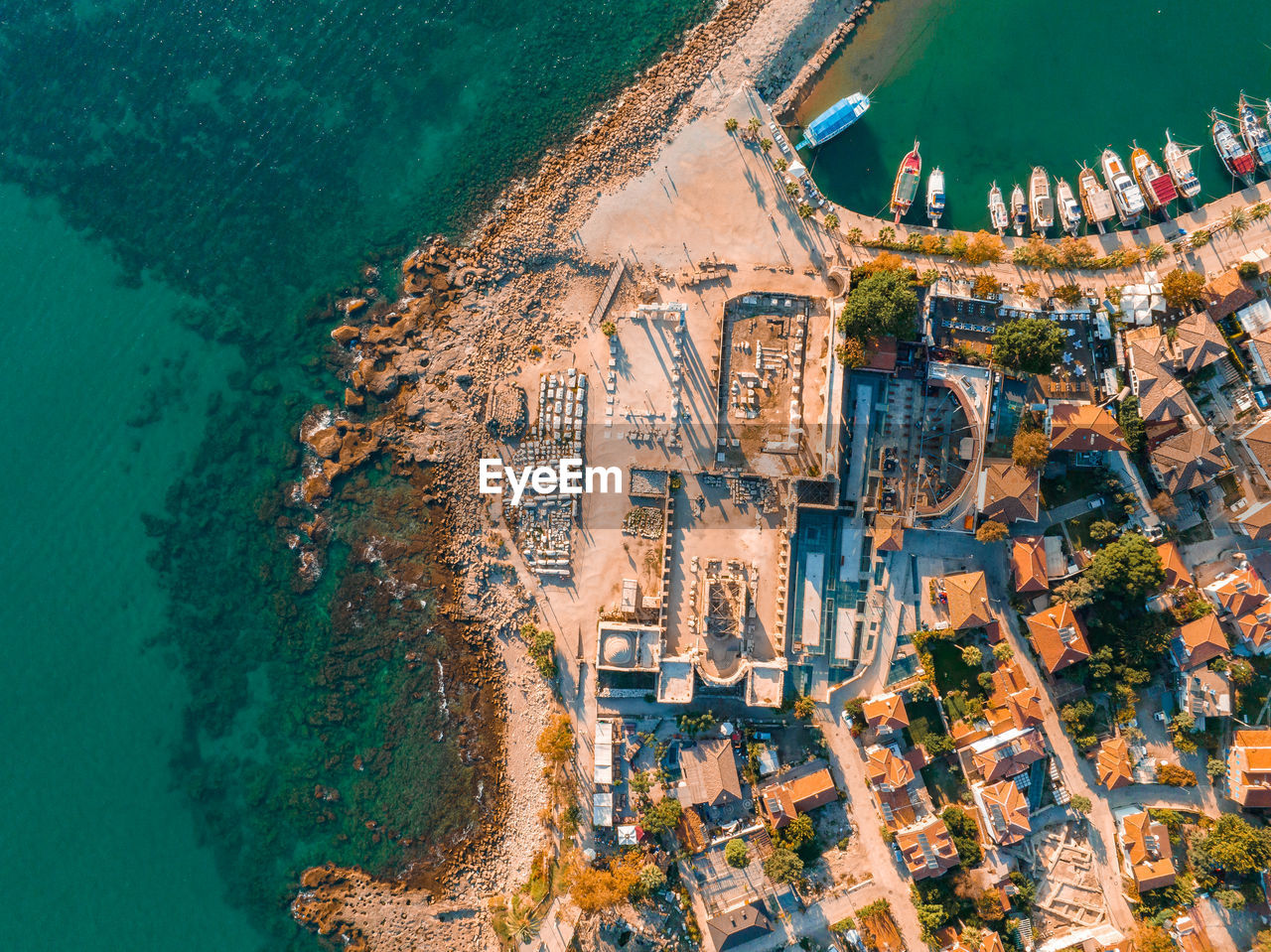 Aerial view of side. it is small resort town in turkey