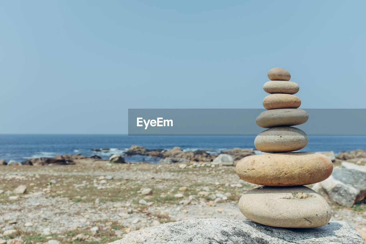 Stack of stones on beach