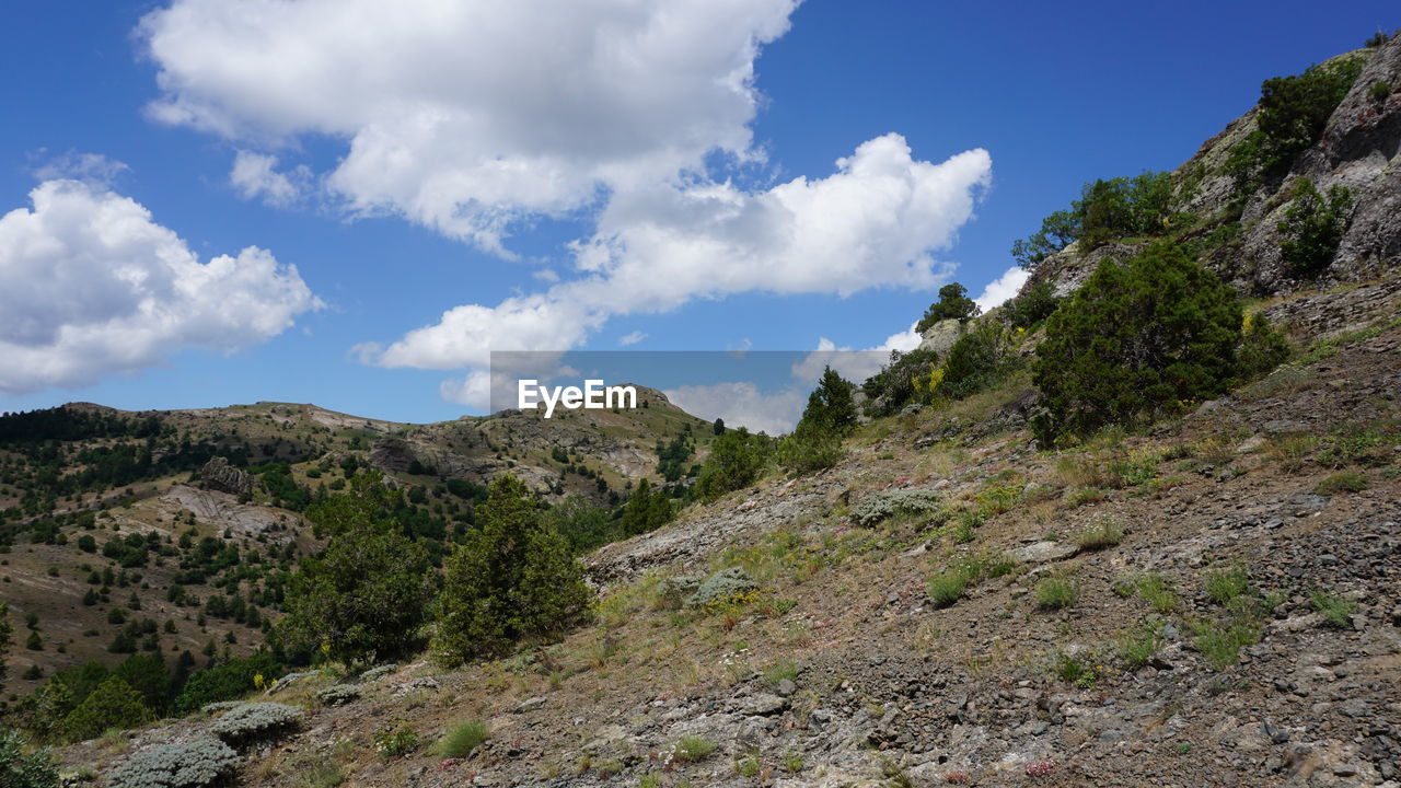 Scenic view of mountains against sky