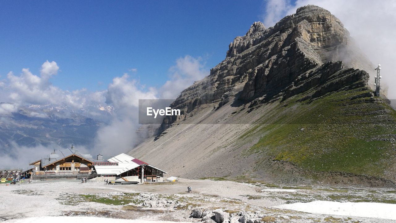 Scenic view of snowcapped mountain against sky