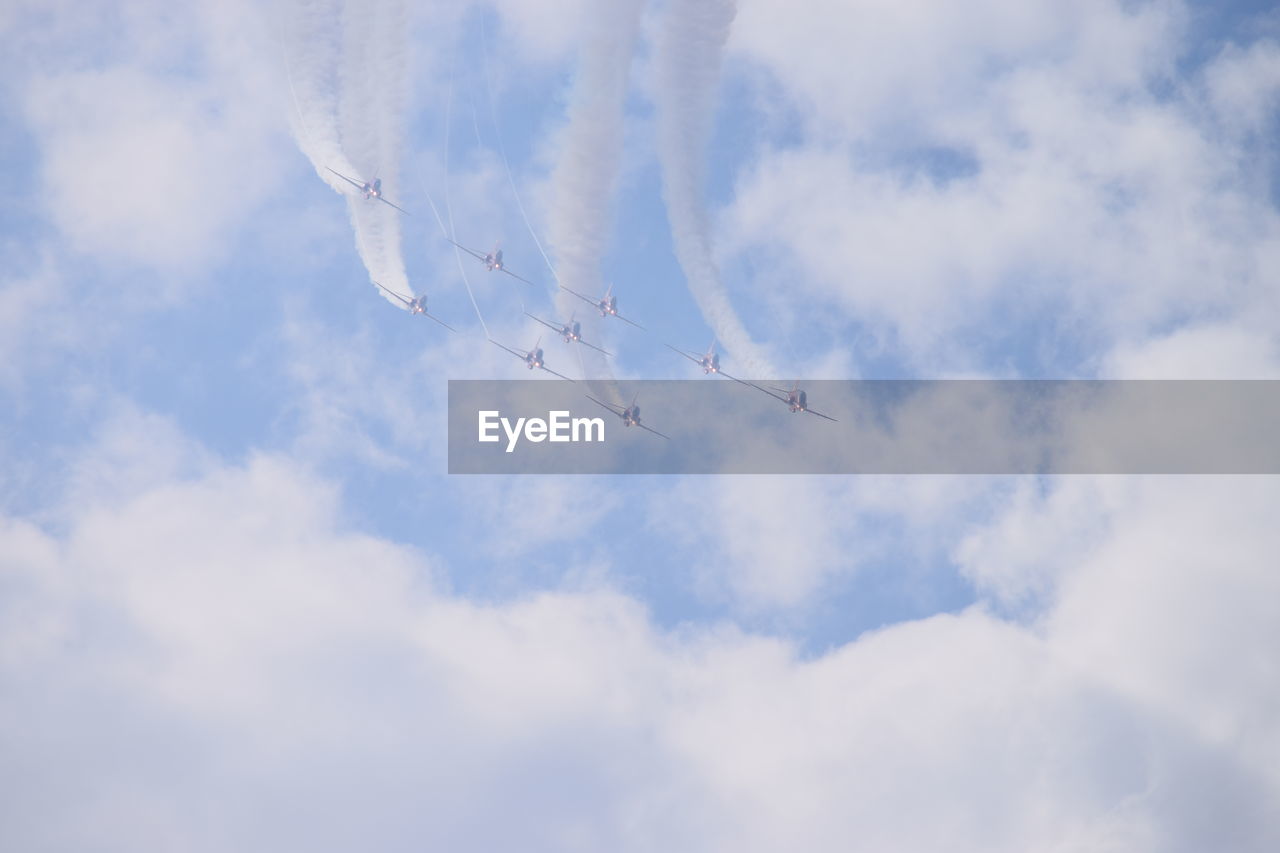 LOW ANGLE VIEW OF BIRDS FLYING IN SKY