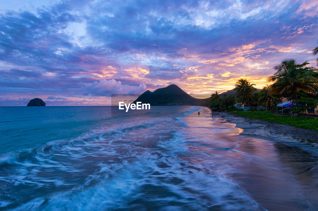 SCENIC VIEW OF BEACH DURING SUNSET