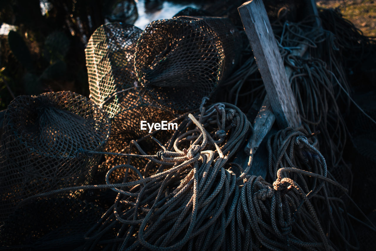 Close-up of fishing net