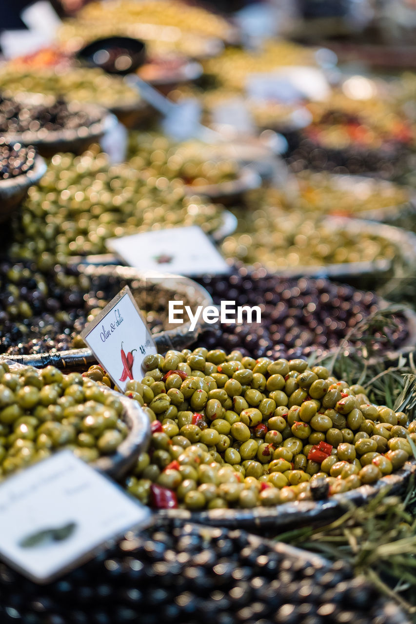 HIGH ANGLE VIEW OF FRUITS IN MARKET
