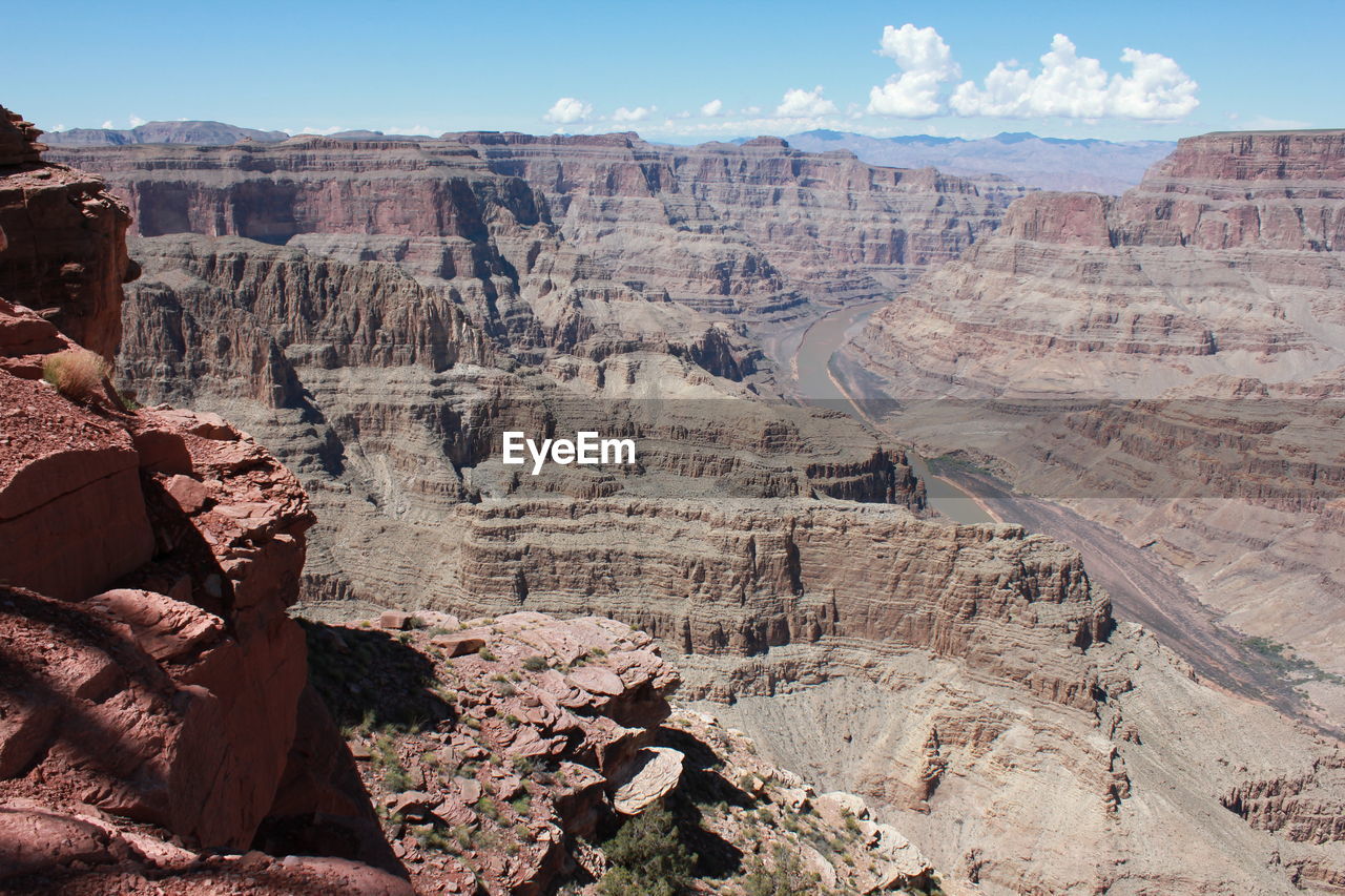 Aerial view of rock formations