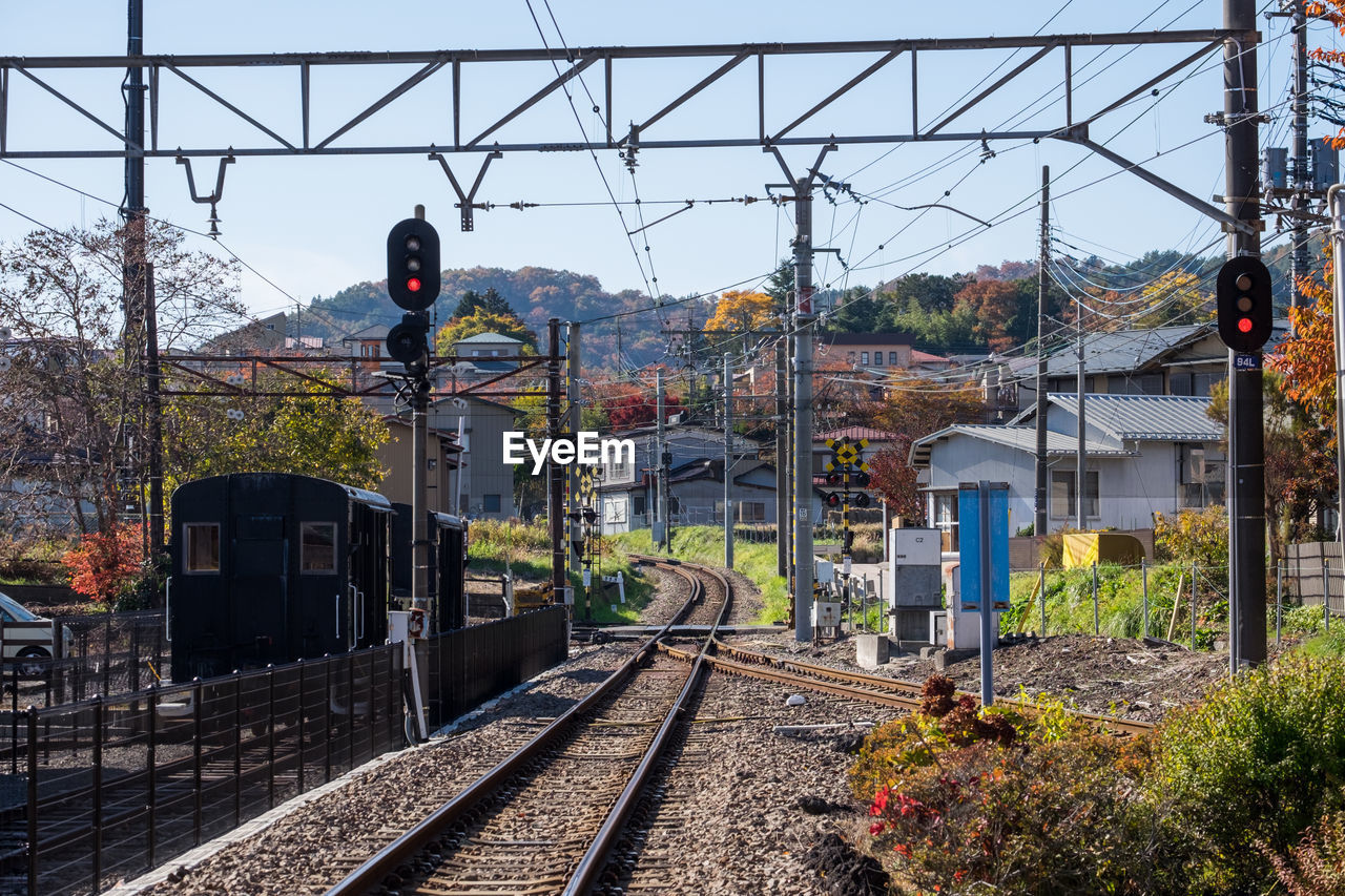 RAILROAD TRACK AGAINST SKY