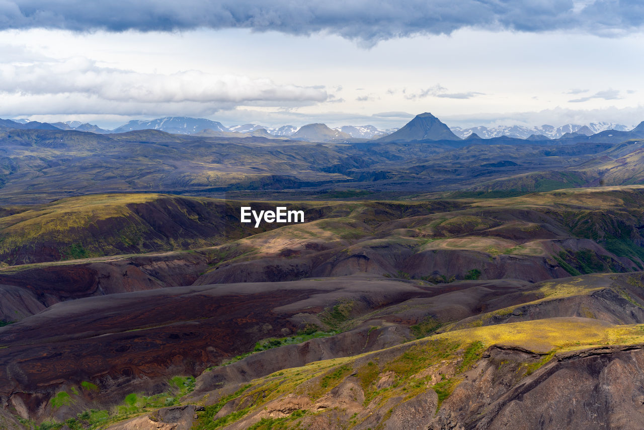 Dramatic clouds coming to the valley of thorsmork, southern iceland. 