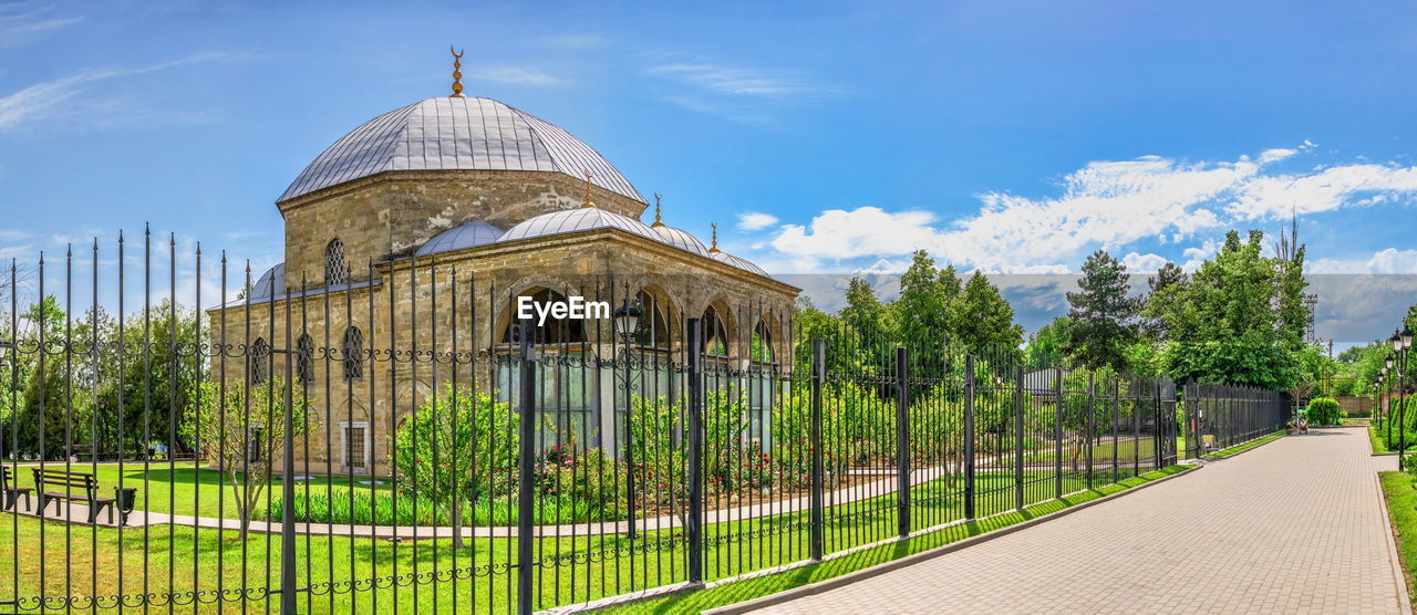 St old turkish mosque in izmail, museum fortress and diorama, ukraine, on a sunny summer day