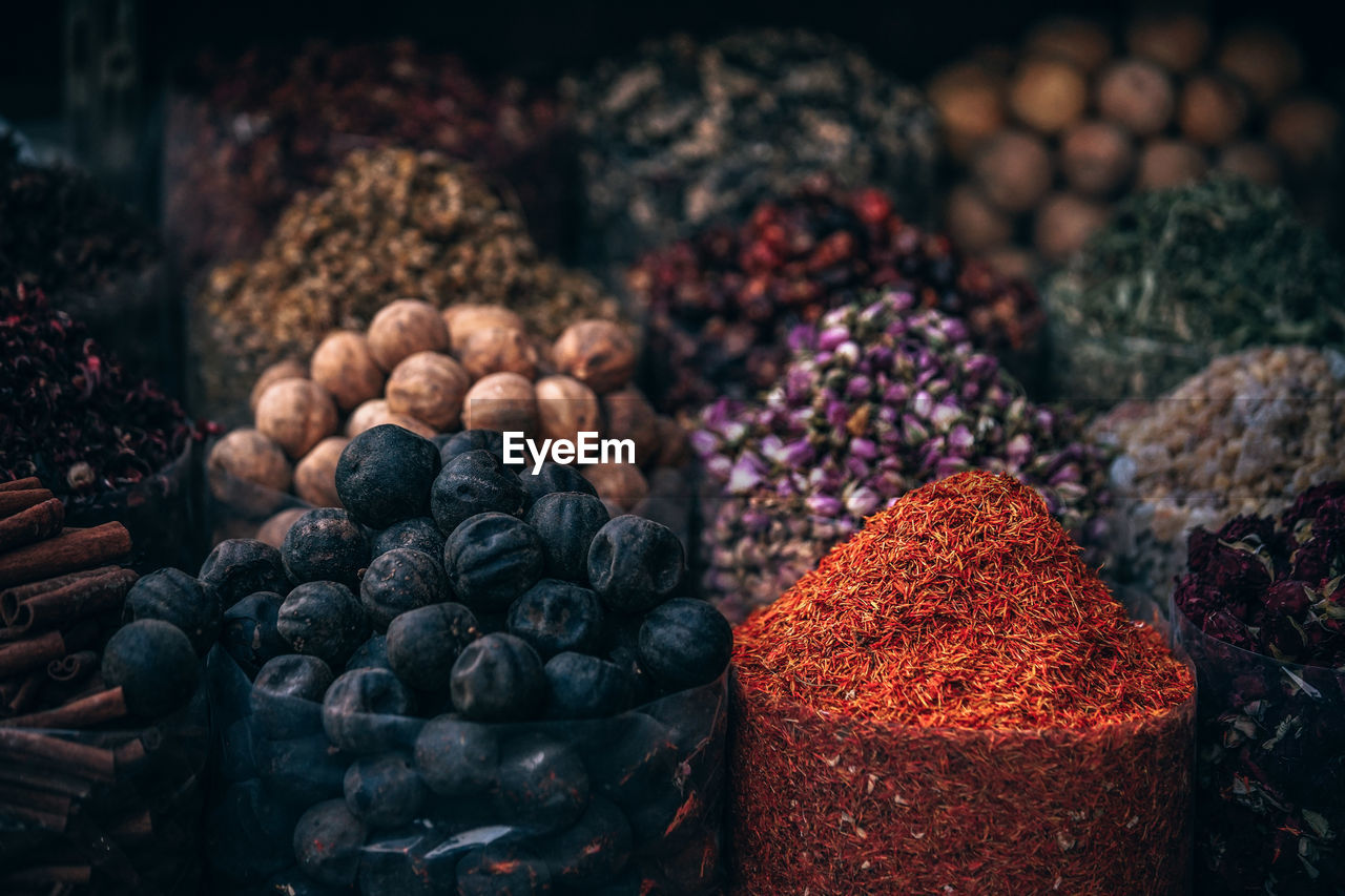 Close-up of dried food for sale at market