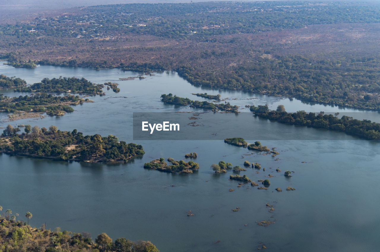 High angle view of lake