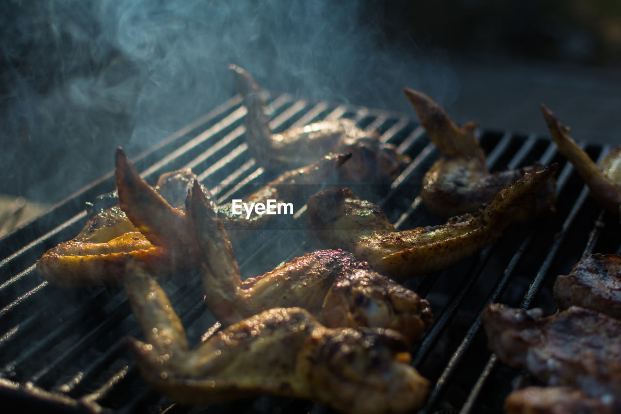 Close-up photo of food preparing barbeque