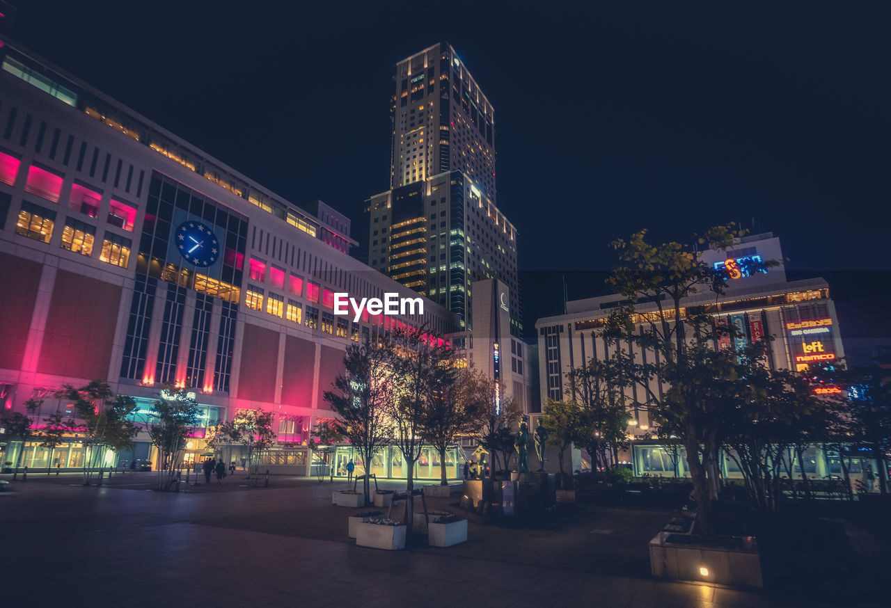 Illuminated city at night