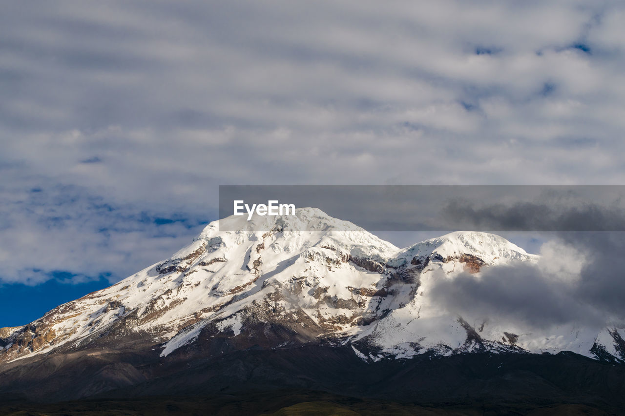 mountain, snow, cold temperature, winter, snowcapped mountain, environment, scenics - nature, cloud, sky, beauty in nature, landscape, mountain range, nature, mountain peak, travel destinations, no people, travel, outdoors, ridge, land, tranquility, plateau, summit, tranquil scene, day, tourism, ice, stratovolcano, non-urban scene