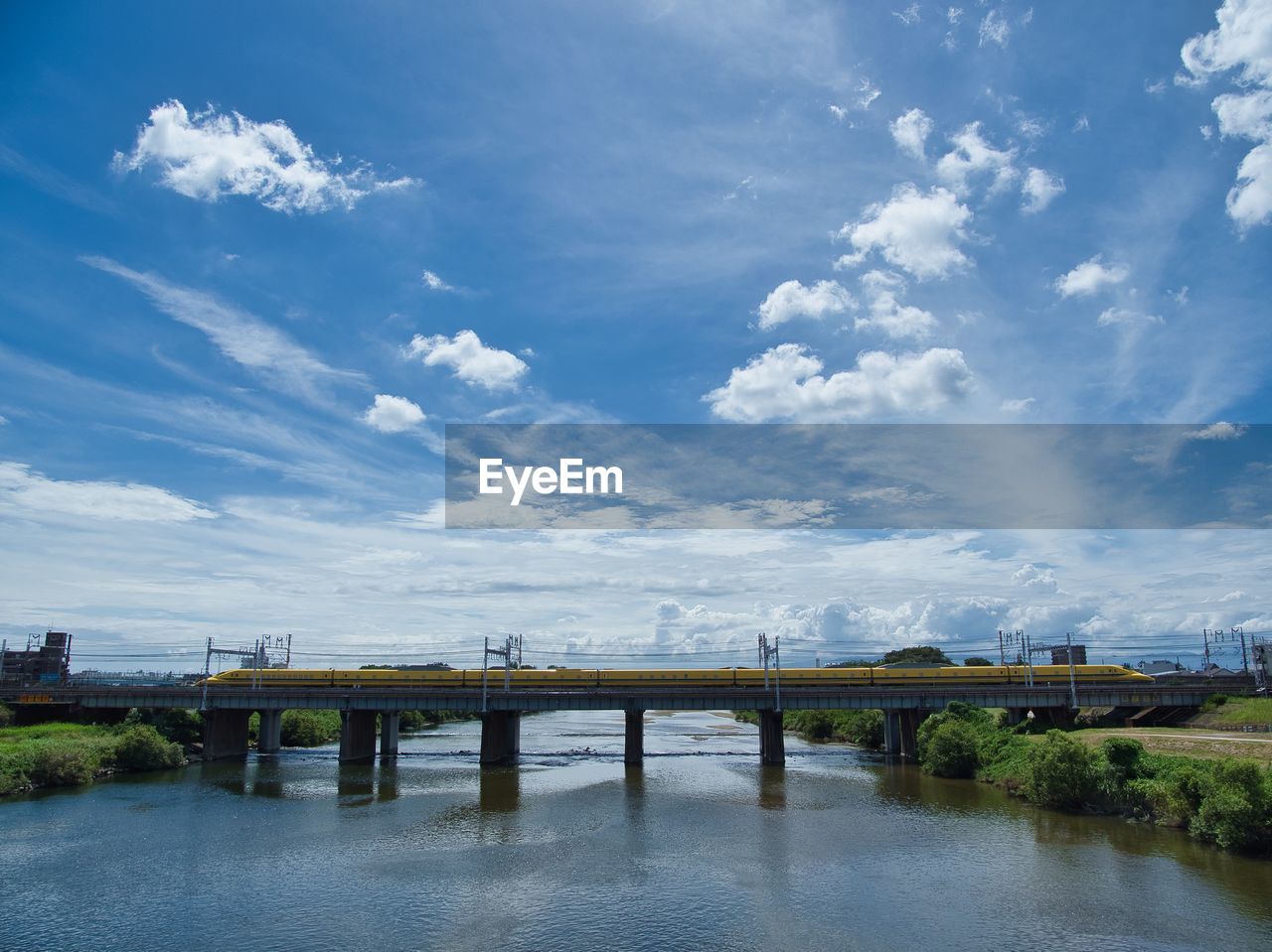 Bridge over river against sky