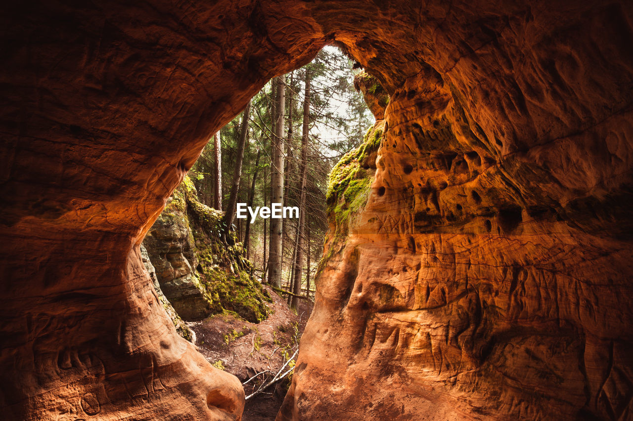 Rock formations in cave