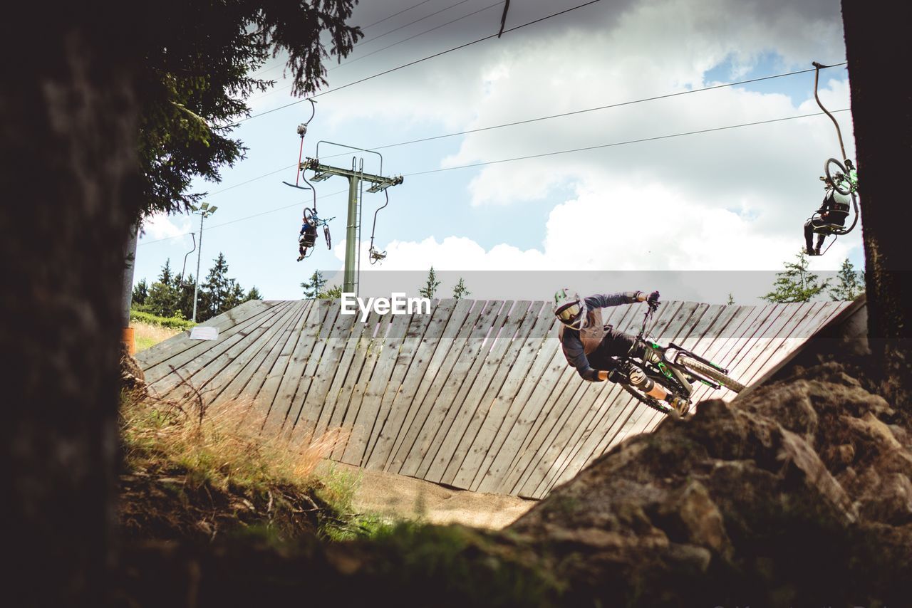 Man riding mountain bike