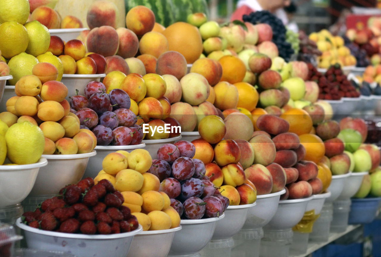 Fruit section of the famous green bazaar in alamty, kazakhstan