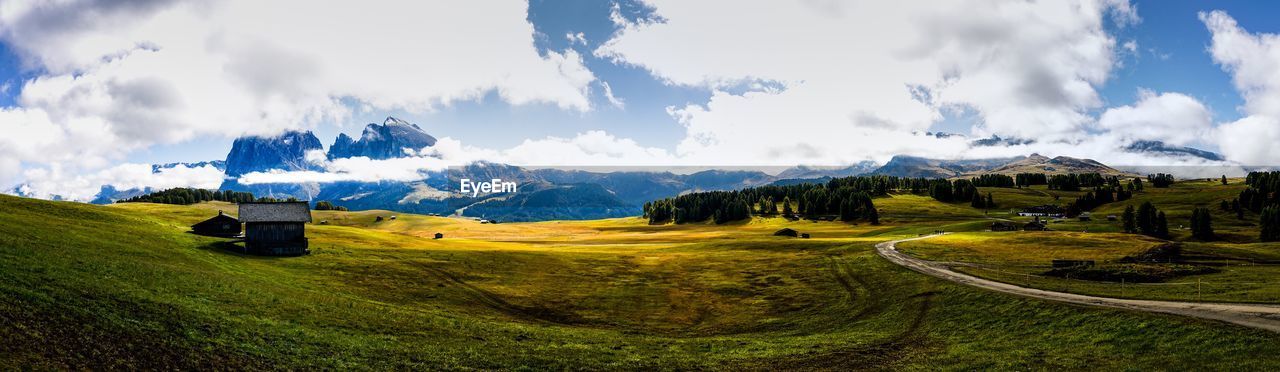 PANORAMIC VIEW OF MOUNTAINS AGAINST SKY