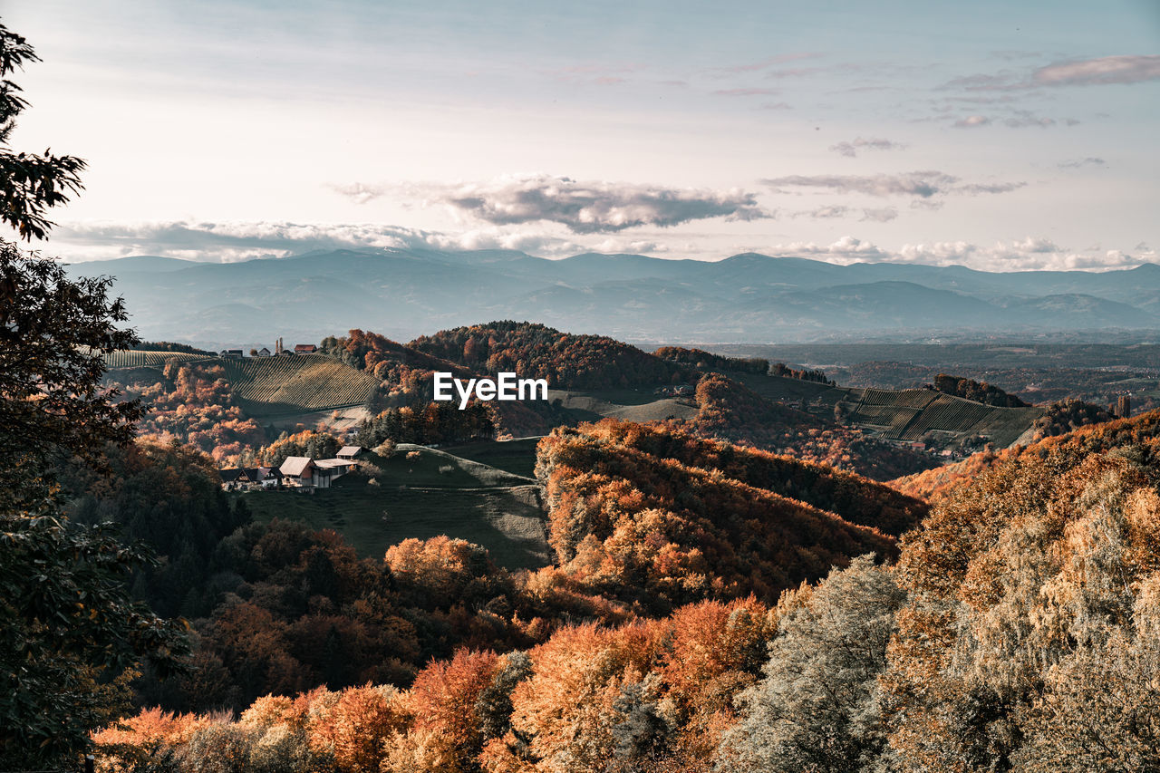 High angle view of landscape against sky