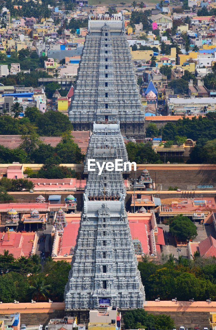 HIGH ANGLE VIEW OF BUILDINGS AND CITY