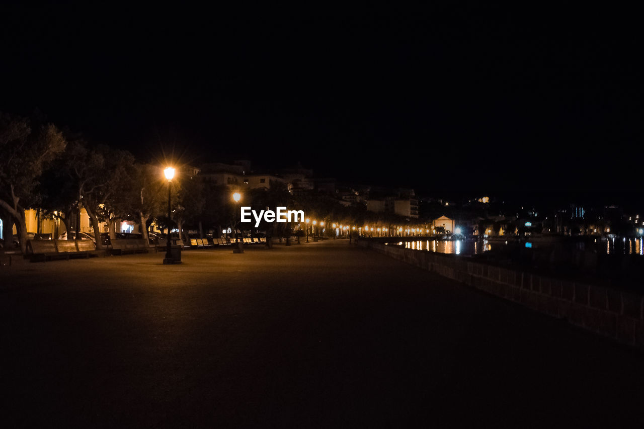 Illuminated city at night