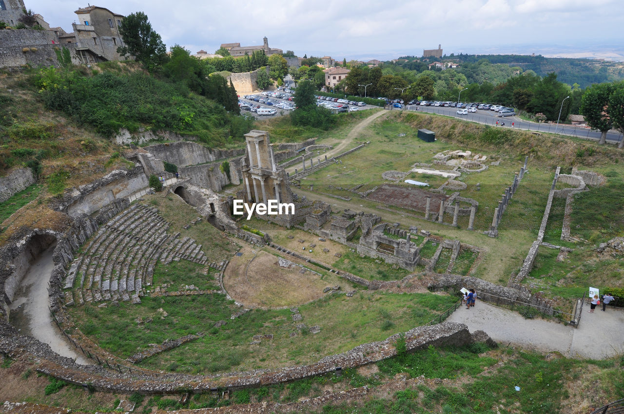 high angle view of buildings