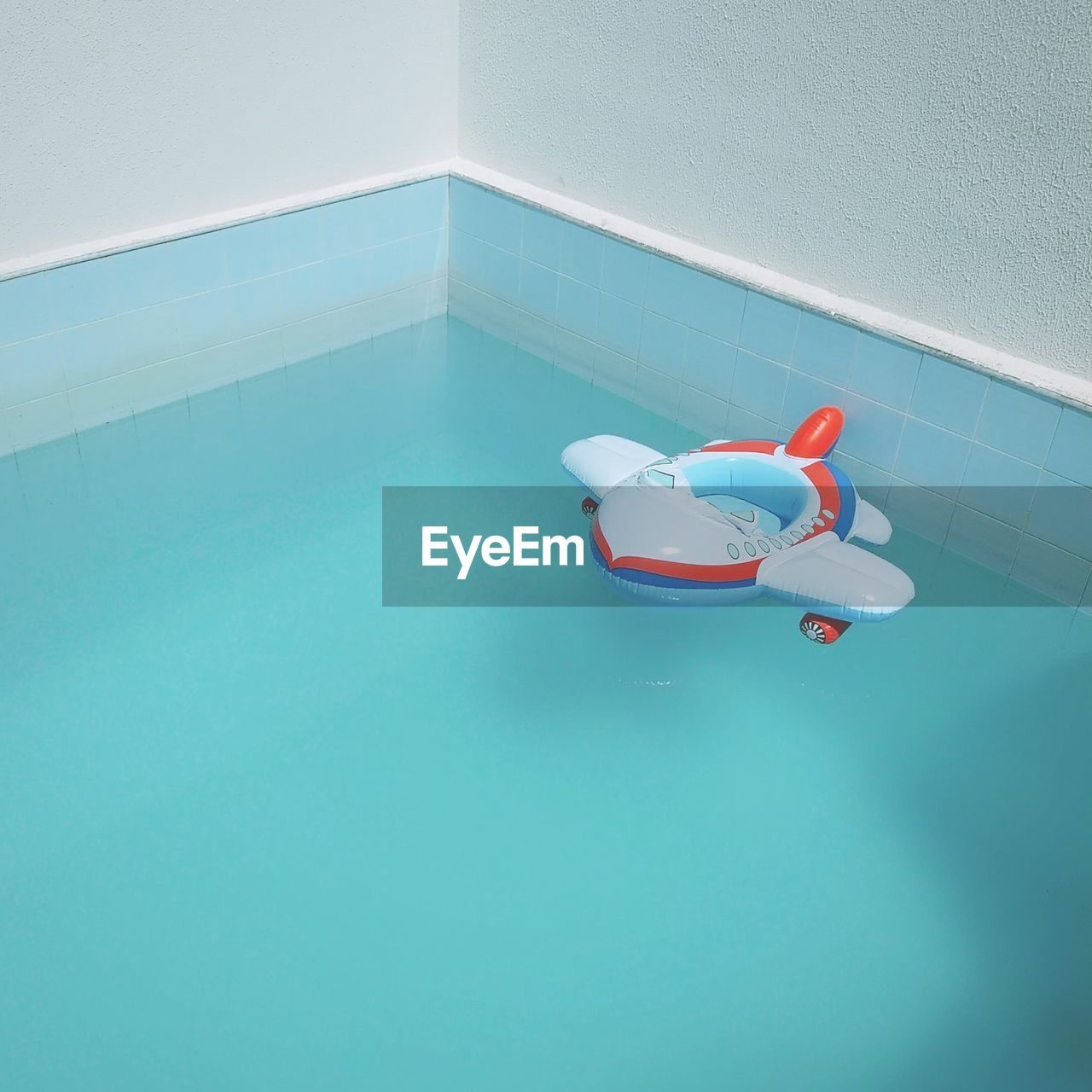 High angle view of toy in swimming pool
