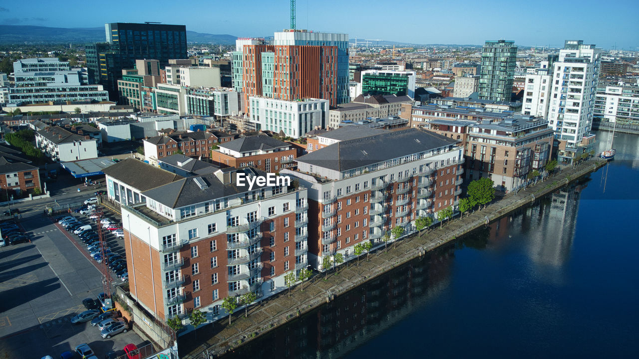 Waterside apartments in grand canal, dublin. 