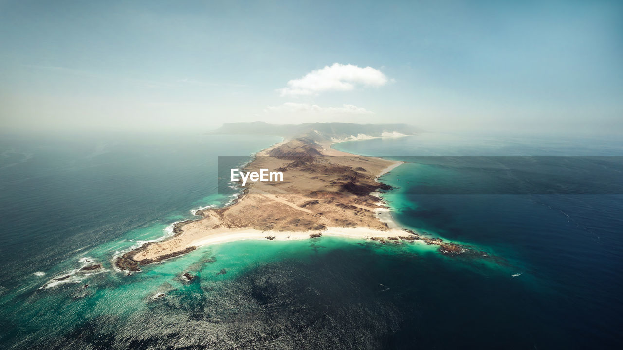 High angle view of sea against sky