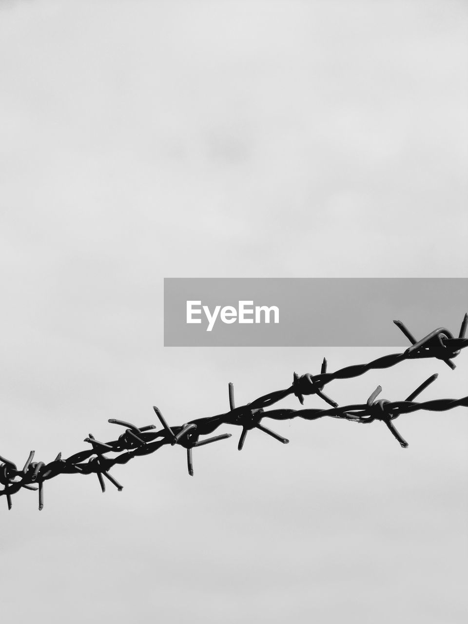 Barbed wires against sky