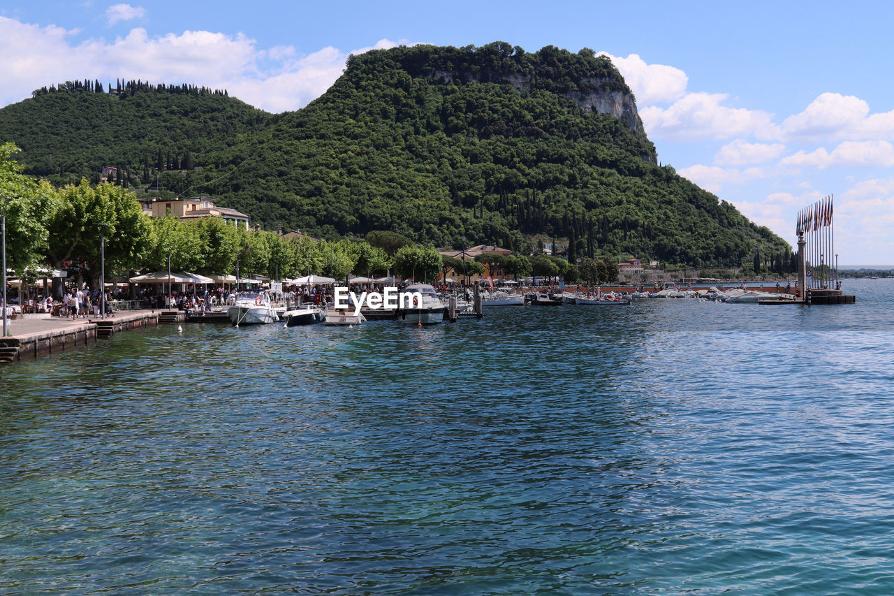 Landscape of lake garda in garda verona italy