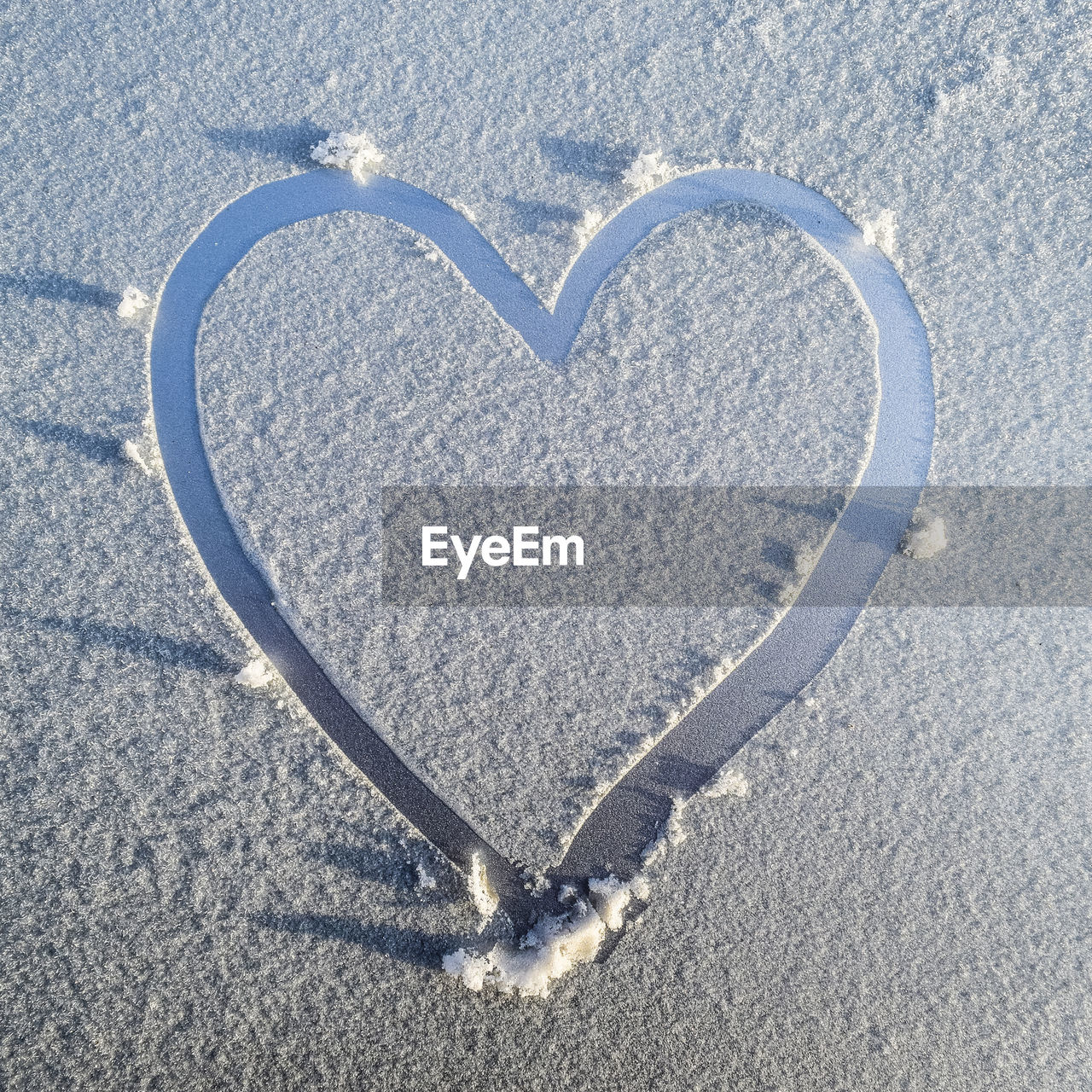Heart shape on snow