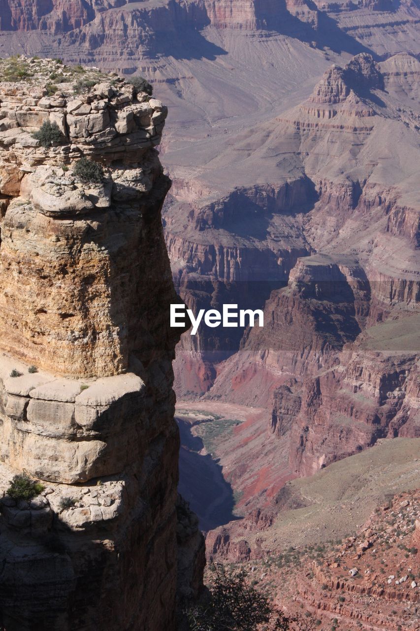 Aerial view of rock formations