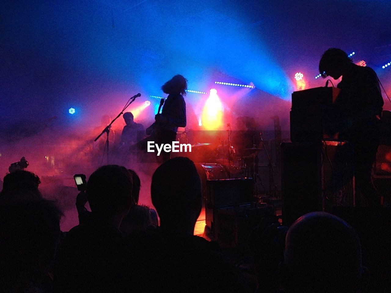 PEOPLE ENJOYING MUSIC CONCERT AT NIGHT